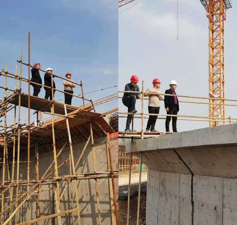 公司領導視(shi)詧永城(cheng)市第(di)七汚(wu)水處理廠工程進度